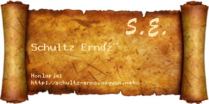 Schultz Ernő névjegykártya